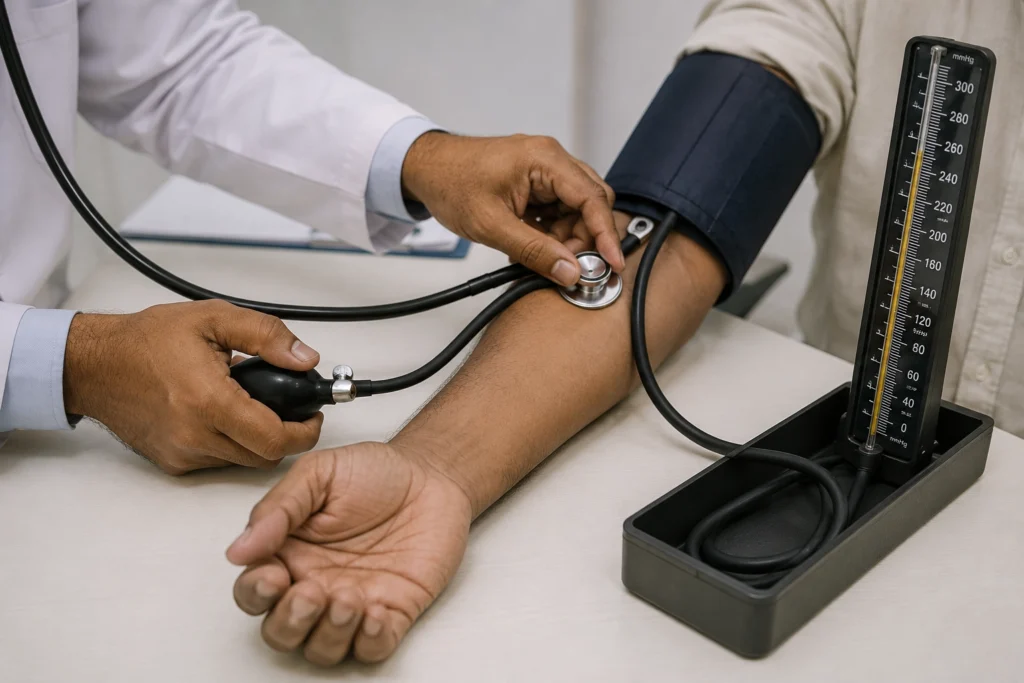 Doctor Checking Blood Pressure