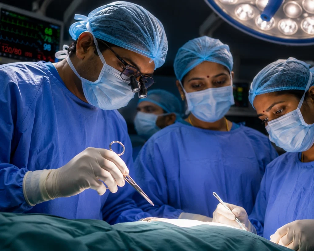 Doctors doing surgery